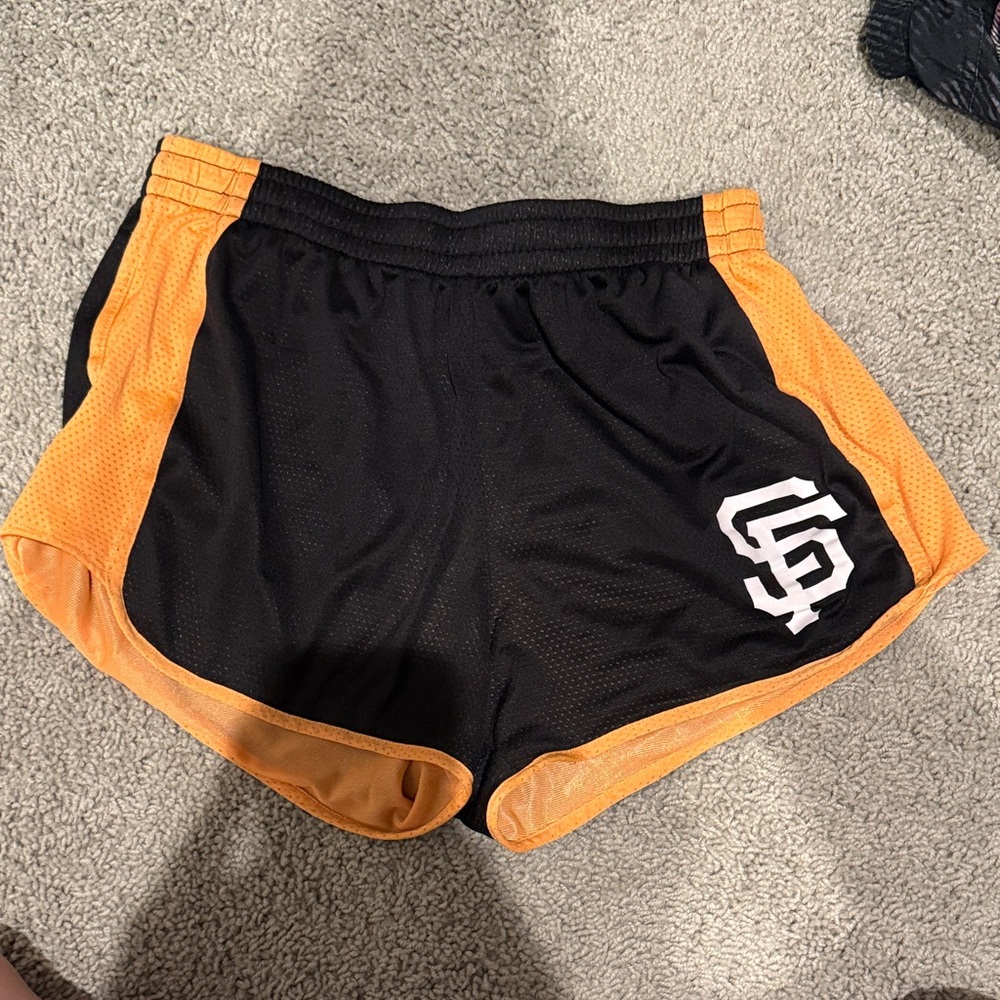 PINK Victoria's Secret SF Giants Black and Orange Athletic Shorts